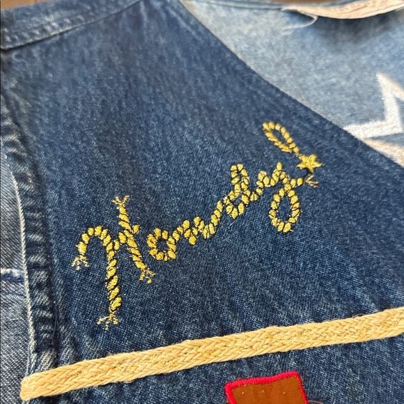 VINTAGE Texas RHYTHM BLUE WOMEN'S BLUE DENIM VEST XL - Picture 5 of 13